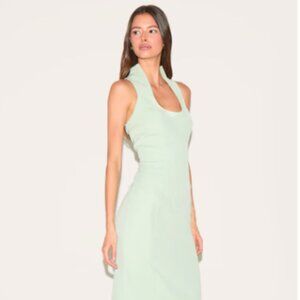 Mint Green Woven Scoop Neck Maxi Dress